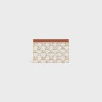CARD HOLDER IN TRIOMPHE CANVAS WITH CELINE PRINT WHITE/TAN - Image 3